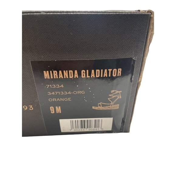 Frye Miranda Gladiator Orange Suede Lace-Up Cork Sole Sandals Flat Heel Size 9 - Picture 8 of 8